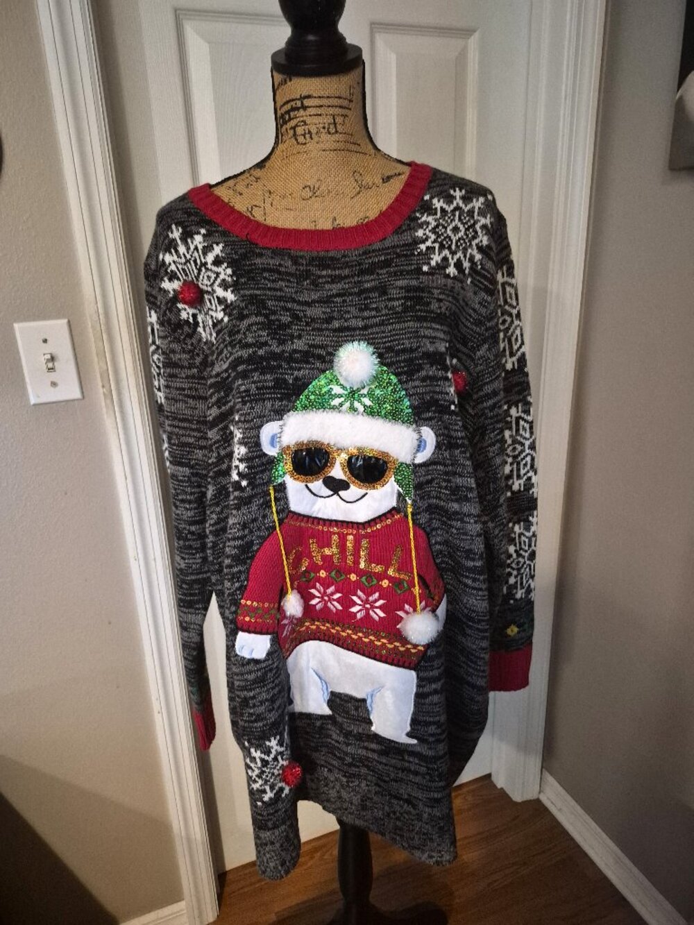 NWT Celebrate Together Christmas Sweater with adorable Polar Bear on Front